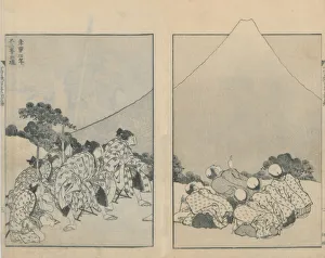 Katsushika Prints: Mount Fuji of the Mists (Vol. 1); Mount Fuji of the Ascending Dragon (Vol. 2), 1834-35