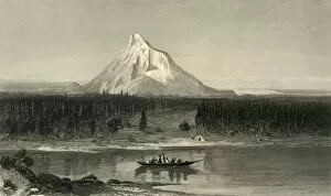 Canoe Gallery: Mount Hood, from the Columbia, 1872. Creator: Robert Hinshelwood