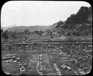 6th Century Bc Prints: Mount Kronos and Temple of Hera, Olympia, Greece, late 19th or early 20th century
