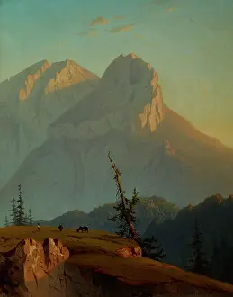 Jozef Prints: Mount Muran in the Tatra Mountains at Sunrise, 1867. Creator: Joseph Marszewski