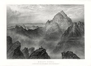 Elijah Gallery: Mount Sinai: Jebel Musa as seen from Jebel Katharina, 1887.Artist: W Forrest