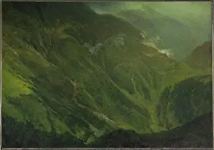 Bierstadt Albert Prints: Mountain Gorge, 19th century. Creator: Albert Bierstadt