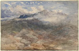 Laid Down Prints: Mountain Heights, Cader Idris, c. 1850. Creators: David Cox, David Cox the elder