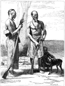 Formosa Prints: Mountain huntsmen, Formosa (Taiwan), 19th century. Artist: D Maillard