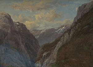 Fearnley Thomas Prints: The Mountain Jordalsnuten in Sogn, 1839. Creator: Thomas Fearnley