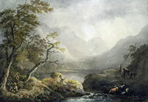Cowherd Prints: Mountain lake, 1809. Creator: Benjamin Barker