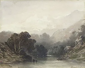 Peaks Prints: Mountain lake in the shadow of dark trees