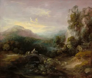 Gainsborough Prints: Mountain Landscape with Bridge, c. 1783 / 1784. Creator: Thomas Gainsborough