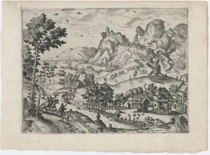 Mountain Landscape with Falconers, ca. 1570. ca. 1570. Creators: Anon, Lucas Gassel
