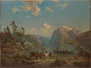 Lakeside Prints: Mountain Landscape with a Lake, 1860-1861. Creator: Aleksander Kotsis
