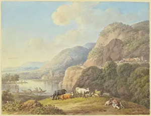Mountain landscape with a lake, late 18th century. Creator: Carl Philipp Schallhas