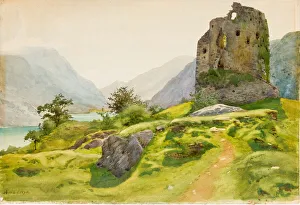 Benois Gallery: Mountain Landscape with Ruin. Artist: Benois, Albert Nikolayevich (1852-1936)