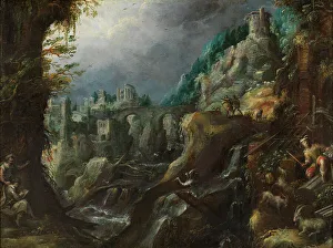 Lively Prints: Mountain landscape with rushing river
