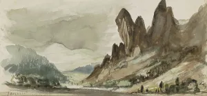 Mountain landscape in Thuringia, 1840. Creator: Johannes Tavenraat