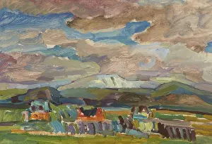 1937 Prints: Mountain Landscape-two-sided painting, 1937. Creator: Sasza Blonder