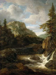 Ruisdael Prints: Mountain Landscape with Waterfall