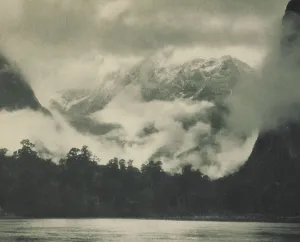 Moult Harry Prints: Mountain mists, Lake Ada, Milford Sound, 1920s. Creator: Harry Moult