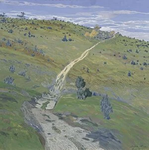 Barren Collection: Mountain path in the Beskids, 1902. Creator: Hugo Baar