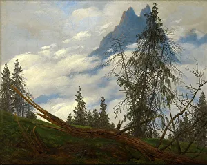 Mountain Peak with Drifting Clouds. Artist: Friedrich, Caspar David (1774-1840) Mountain Peak with Drifting Clouds. Artist: Friedrich, Caspar David (1774-1840)