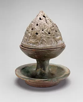 Incense Gallery: Mountain-Shaped Incense Burner (Boshan Xianglu), Western Han dynasty (206 B.C.-A.D. 9)