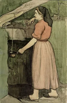 Drinking Water Prints: Mountain Spring, a study, 1903. Creator: Juho Rissanen