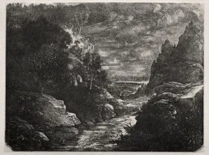1822 1885 Prints: The Mountain Stream, 1871. Creator: Rodolphe Bresdin (French, 1822-1885)