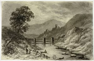 Stream Gallery: Mountain Stream with Boat, c. 1855. Creator: Elizabeth Murray