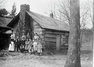 Mountaineers Cabin And Family of 15, 1913. Creator: Harris & Ewing. Mountaineers Cabin And Family of 15, 1913. Creator: Harris & Ewing