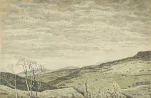Graham Prints: Mountainous Landscape with Cloudy Sky, about 1930. Creator: George Graham