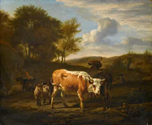 Velde Adriaen Van De Prints: Mountainous Landscape with Cows, 1663. Creator: Adriaen van de Velde