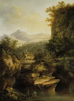 Natural Setting Prints: Mountainous Landscape with a Farm, 1803. Creator: Louis Belanger