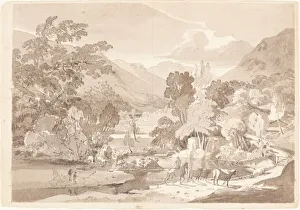A Mountainous Landscape, first half 19th century. Creator: Unknown A Mountainous Landscape, first half 19th century. Creator: Unknown