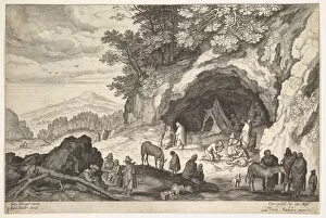 Mending Collection: Mountainous Landscape with a Group of Gypsies, 1586-1629. Creator: Aegidius Sadeler II