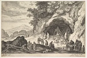 Metalworking Prints: Mountainous Landscape with a Group of Gypsies, 1586-1629. Creator: Aegidius Sadeler II