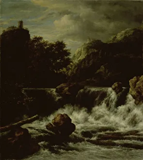 Ruisdael Jacob Isaacksz Van Prints: Mountainous Landscape with Waterfall, 1650-1682. Creator: Jacob van Ruisdael