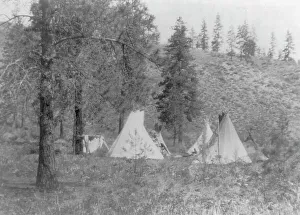 Washington State United States Prints: In the mountains-Spokane, c1910. Creator: Edward Sheriff Curtis