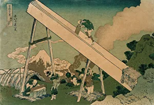 Fuji Prints: In the Mountains of Totomi, 19th century. Creator: Hokusai