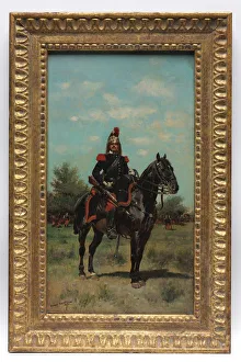 1848 1912 Prints: Mounted Dragoon Officer, 1876. Creator: Edouard Detaille (French, 1848-1912)