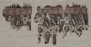 Wool And Cotton Prints: Two Mounted Fragments of a Border (from a Garment ?)