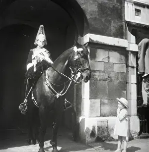 Sentry Prints: Mounted Horse Guard, London, c1955. Creator: Arthur Charles Kirby Ware