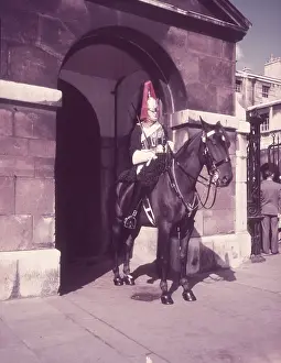 Mounted Horse Guard, Whitehall, London, c1955. Creator: Arthur Charles Kirby Ware