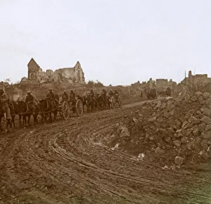 Somme Prints: Mounted soldiers, Somme, northern France, c1914-c1918