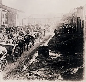 Mounted troops with wagons, c1914-c1918