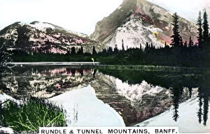 Army Club Cigarettes Gallery: Mounts Rundle and Tunnel, Banff, Alberta, Canada, c1920s.Artist: Cavenders Ltd