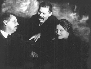 Wells Prints: Moura Budberg with Herbert George Wells and Maxim Gorky in Petrograd, 1920. Artist