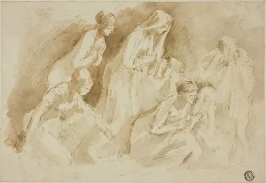 Bison Giuseppe Bernardino Prints: Mourners Over the Dead Christ, n.d. Creators: Unknown, Giuseppe Bernardino Bison