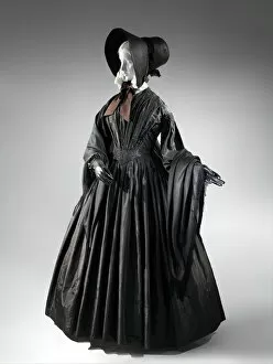 Crinoline Collection: Mourning dress, American, ca. 1845. Creator: Unknown