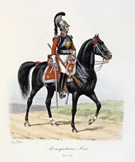Maison Du Roi Prints: Mousquetaires Noirs, 1814-15. Artist: Eugene Titeux