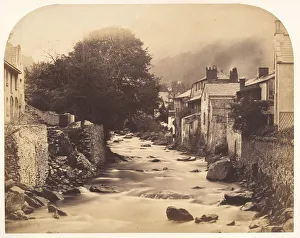 Lynmouth Devon England Uk Prints: The Mouth of the East and West Lyn, Lynmouth, North Devon, 1856. Creator: Henry Pollock