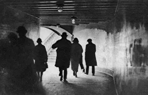Subway Prints: The mouth of a Thames-side subway, London, 1926-1927